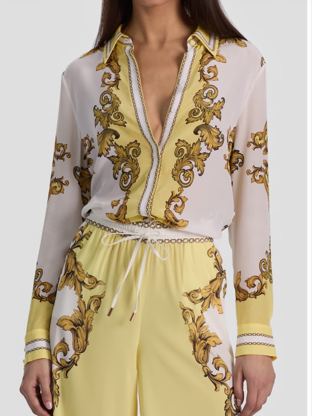 NEW Alice + Olivia Willa Silk Top YELLOW